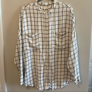 Loft Lou & Grey Flannel Blouse Top tunic M